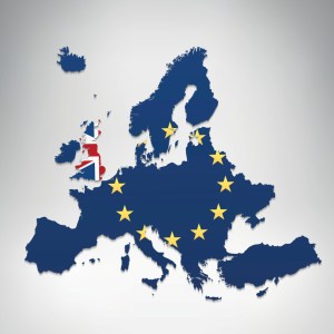 European Union and United Kingdom flag map on grey background. Hires JPEG (5000 x 5000 pixels) and EPS10 file included.